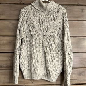 Speckled Knit Turtleneck Sweater